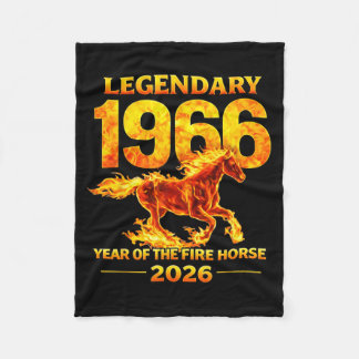 1966 Jaar Vuur Paard 60e Grafische Kunst Fleece Deken