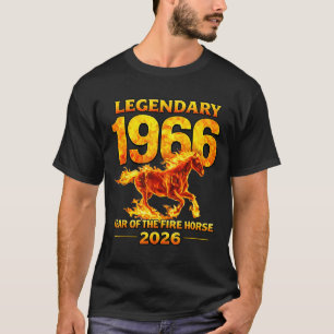 1966 Jaar Vuur Paard 60e Kunstwerk T-shirt