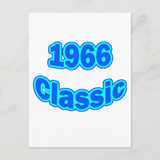 1966 Klassiek blauw Briefkaart (Voorkant)