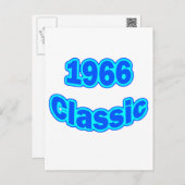 1966 Klassieke blauw Briefkaart (Voorkant / Achterkant)