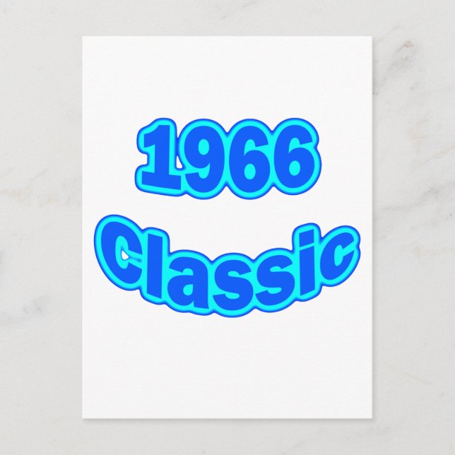 1966 Klassieke blauw Briefkaart (Voorkant)