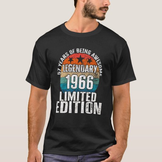  1966 Legendary 57 Year Old Bday 1 T-shirt (Voorkant)