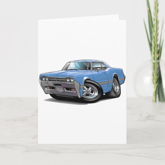 1966 Machete Olds Lt. Blue Car Kaart (Voorkant)