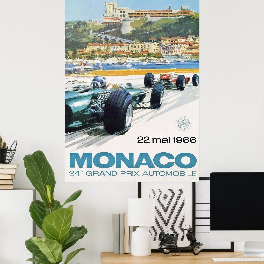 1966 MONACO Grand Prix Racing Poster (Thuiskantoor)