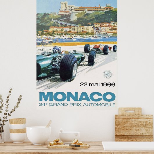 1966 MONACO Grand Prix Racing Poster (Keuken)