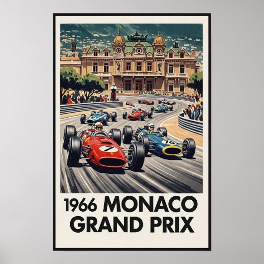 1966 Monaco Grand Prix Wall Poster (Voorkant)