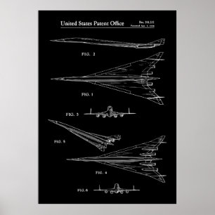 1966 NASA-patent voor vliegtuigen Poster
