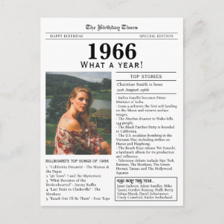 1966 Newspaper Birthday Briefkaart