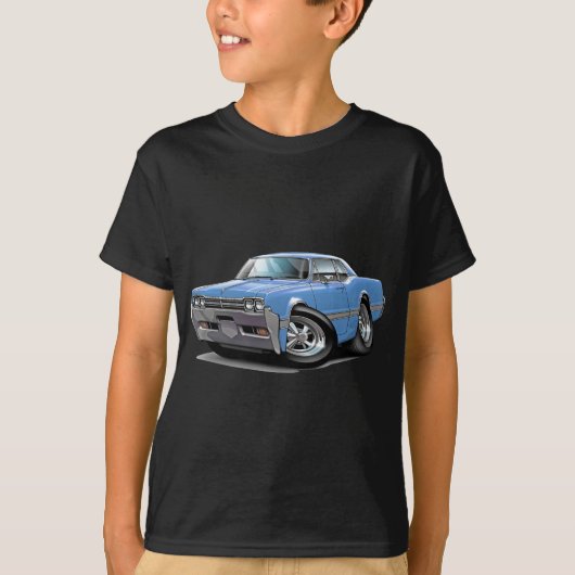 1966 Olds Cutlass LT Blue Car T-shirt (Voorkant)