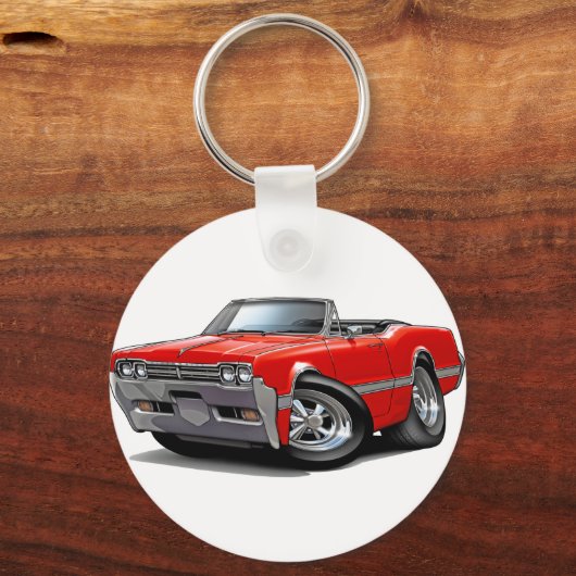 1966 Olds Cutlass Red Convertible Sleutelhanger (Voorkant)