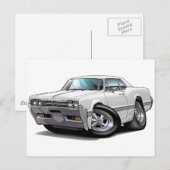1966 Olds Cutlass White Car Briefkaart (Voorkant / Achterkant)