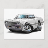 1966 Olds Cutlass White Car Briefkaart (Voorkant)