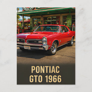 1966 Pontiac GTO Vintage Amerikaanse Spierauto Briefkaart