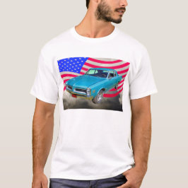 1966 Pontiac Le Mans and American Flag T-shirt