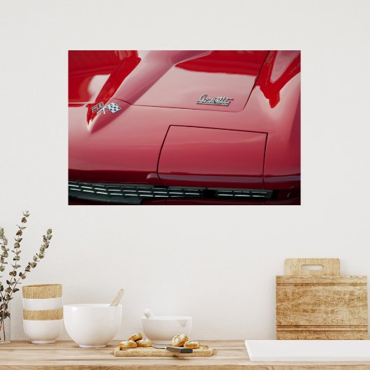 1966 Red Corvette Sting Ray Poster (Keuken)