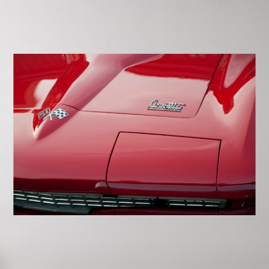 1966 Red Corvette Sting Ray Poster (Voorkant)