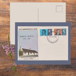 1966 Robert Burns Eerste Dag Omslag Antieke Litera Briefkaart