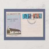 1966 Robert Burns Eerste Dag Omslag Antieke Litera Briefkaart (Voorkant)