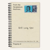 1966 Robert Burns Postzegel Antiek Literair Notitieboek (Voorkant)