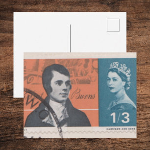 1966 Robert Burns-postzegel   Antieke Literaire Ku Briefkaart