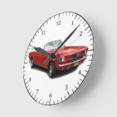 1966 rode cabriolet klassieke autoklok ronde klok (Hoek)