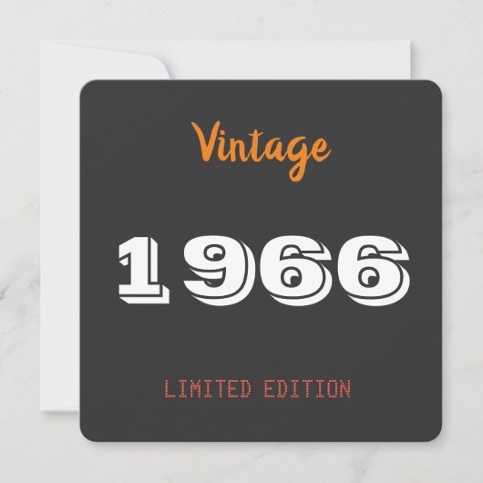 1966 Vintage Uitnodiging voor 60e Verjaardag Geper (Voorkant)