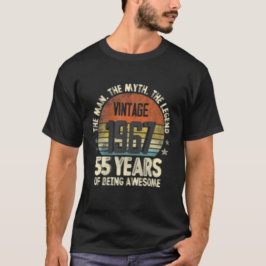  1967 55e verjaardag 55 jaar oud als a t-shirt (Voorkant)