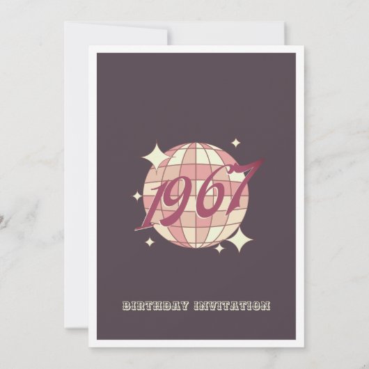  1967 57e 58e verjaardag retro Uitnodiging (Achterkant)