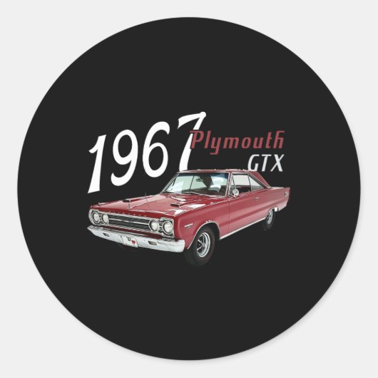 1967 67 GTX 4th of July Amerikaans Ronde Sticker (Voorkant)