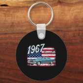 1967 67 GTX 4th of July Amerikaans Sleutelhanger (Voorkant)