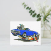 1967-68 Firebird Blue Convertible Briefkaart (Staand voorkant)