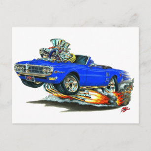 1967-68 Firebird Blue Convertible Briefkaart