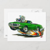 1967-68 Firebird Green Convertible Briefkaart (Voorkant / Achterkant)