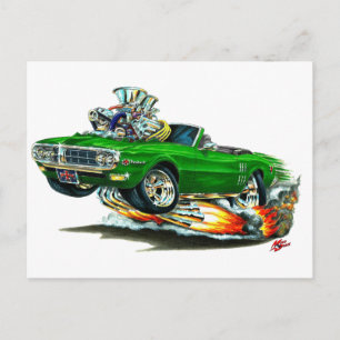 1967-68 Firebird Green Convertible Briefkaart