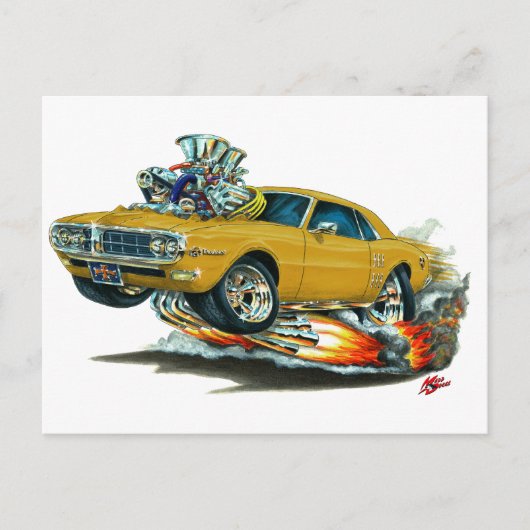 1967-68 Vuurvogel Gold-auto Briefkaart (Voorkant)