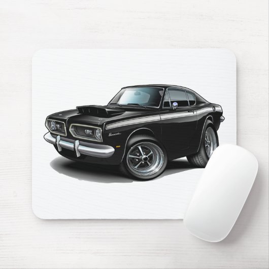 1967-69 Barracuda Black-White Car Muismat (Met muis)