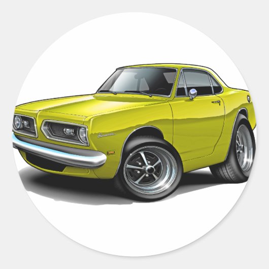1967-69 Barracuda Gele Coupe Ronde Sticker (Voorkant)