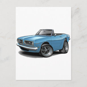 1967-69 Barracuda Lt Blue Convertible Briefkaart