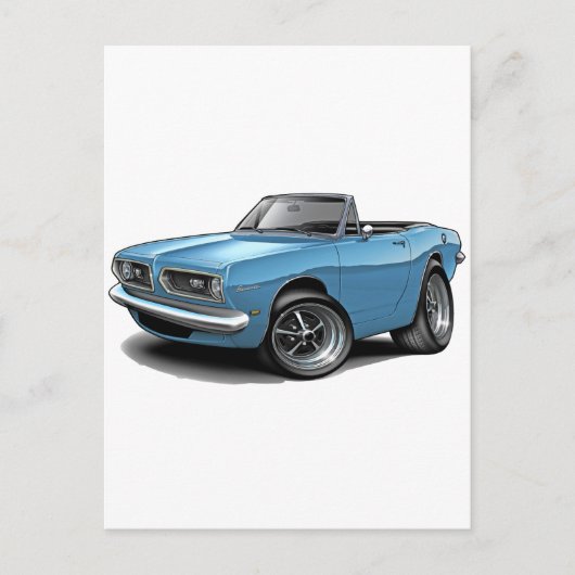 1967-69 Barracuda Lt Blue Convertible Briefkaart (Voorkant)