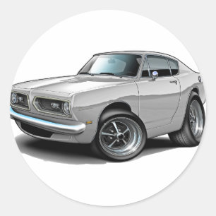 1967-69 Barracuda Witte auto Ronde Sticker