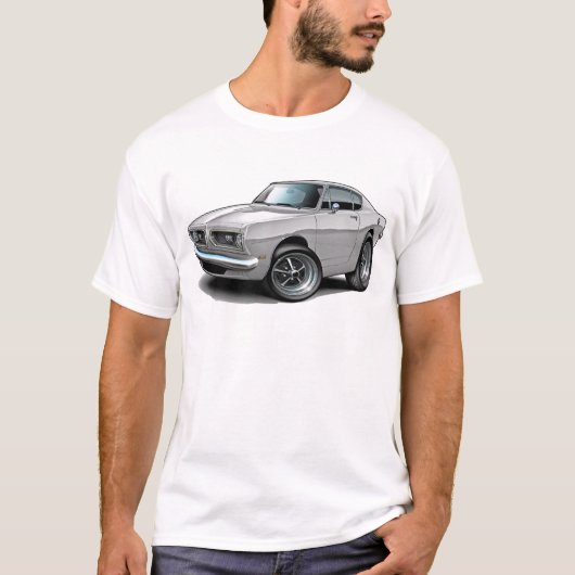 1967-69 Barracuda Witte auto T-shirt (Voorkant)
