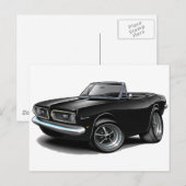 1967-69 Zwarte Convertibel van de Barracuda Briefkaart (Voorkant / Achterkant)