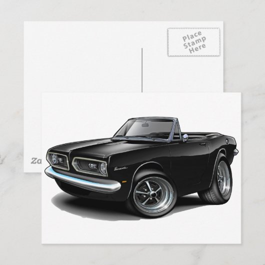 1967-69 Zwarte Convertibel van de Barracuda Briefkaart (Voorkant / Achterkant)