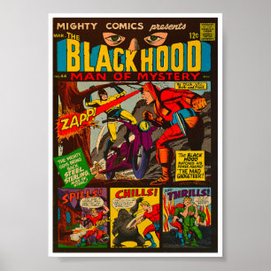 1967! BLACK HOOD COMIC BOOK HOESJE POSTER