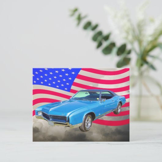 1967 Buick Riviera Musculair auto en Amerikaanse v Briefkaart (Staand voorkant)