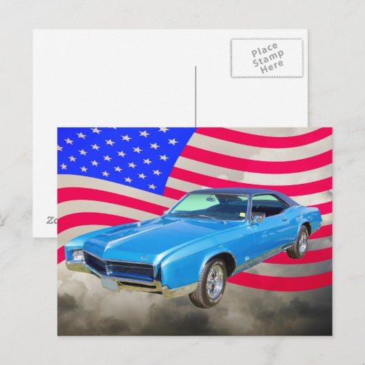 1967 Buick Riviera Musculair auto en Amerikaanse v Briefkaart (Voorkant / Achterkant)