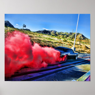 1967 Camaro Burnout Poster