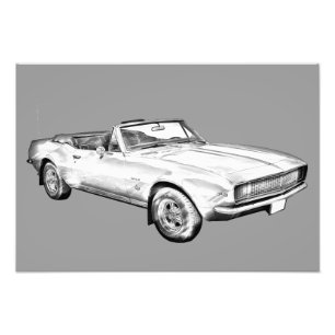 1967 Camaro muscle Car Illustration Foto Afdruk