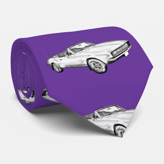 1967 Camaro muscle Car Illustration Stropdas (Opgerold)