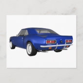 1967 Camaro SS: Blauwe afwerking: 3D-model: Briefkaart (Voorkant)